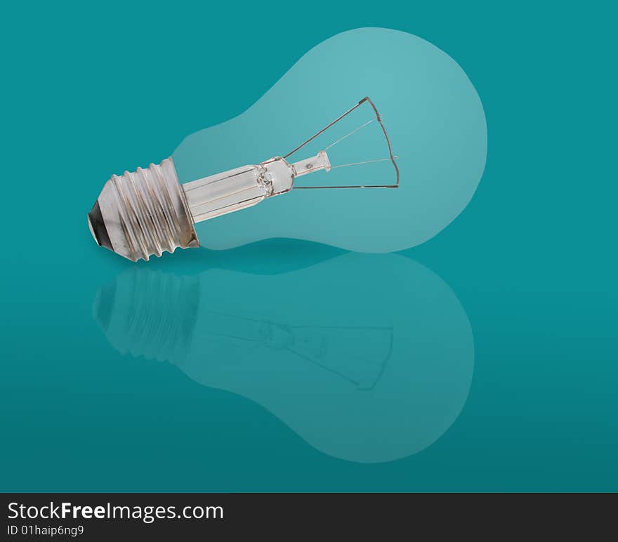 Lighting lamp on a green background. Lighting lamp on a green background