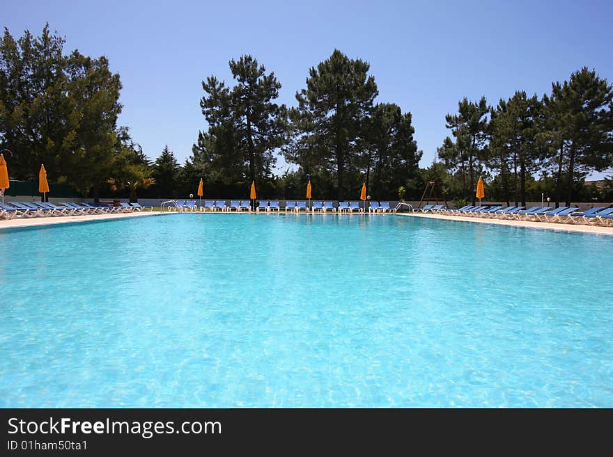 Pool in a luxury hotel