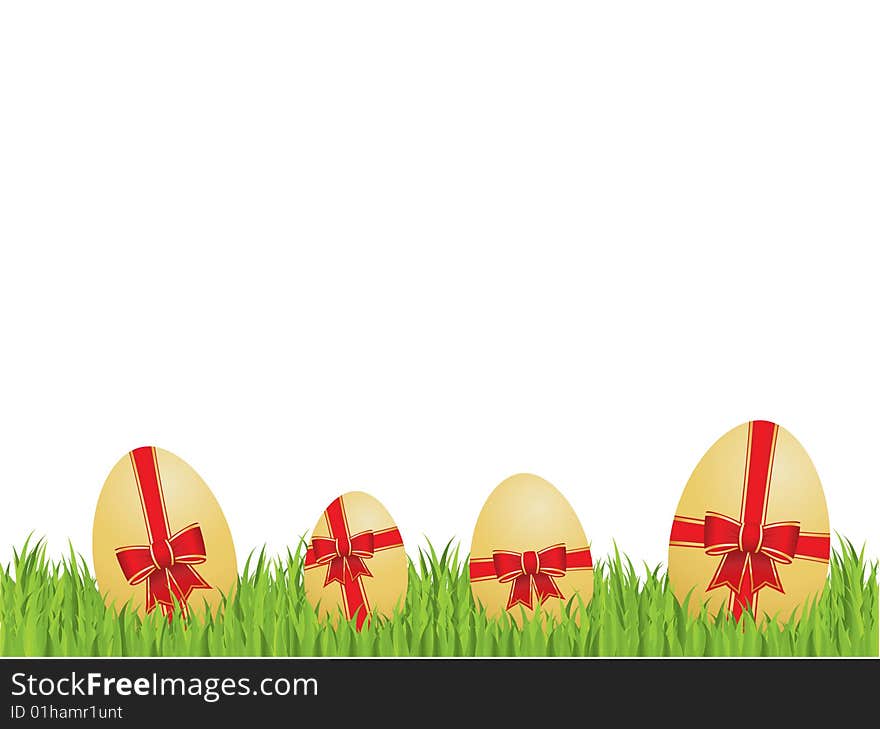 Easter eggs with bows and ribbons.  Please check my portfolio for more easter illustrations.