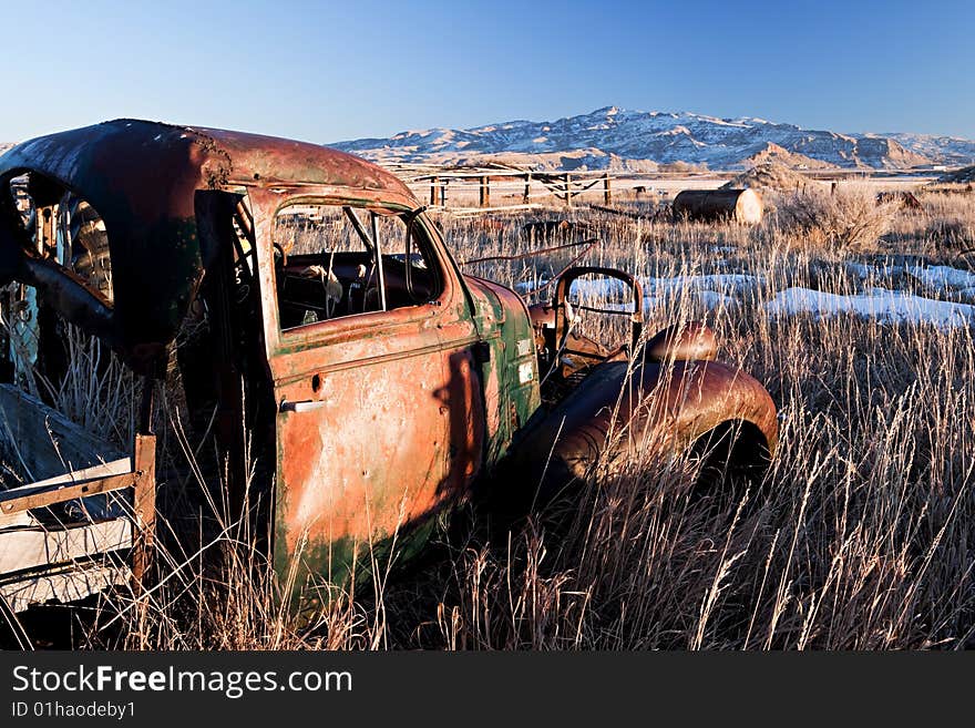 Vintage car abandoned