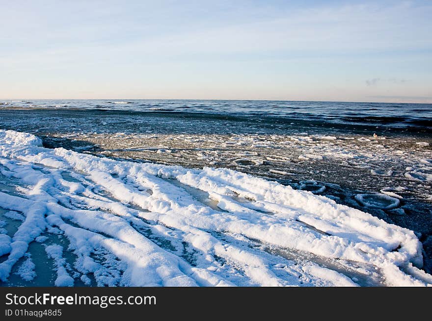 Cold Baltic sea in winter. Cold Baltic sea in winter