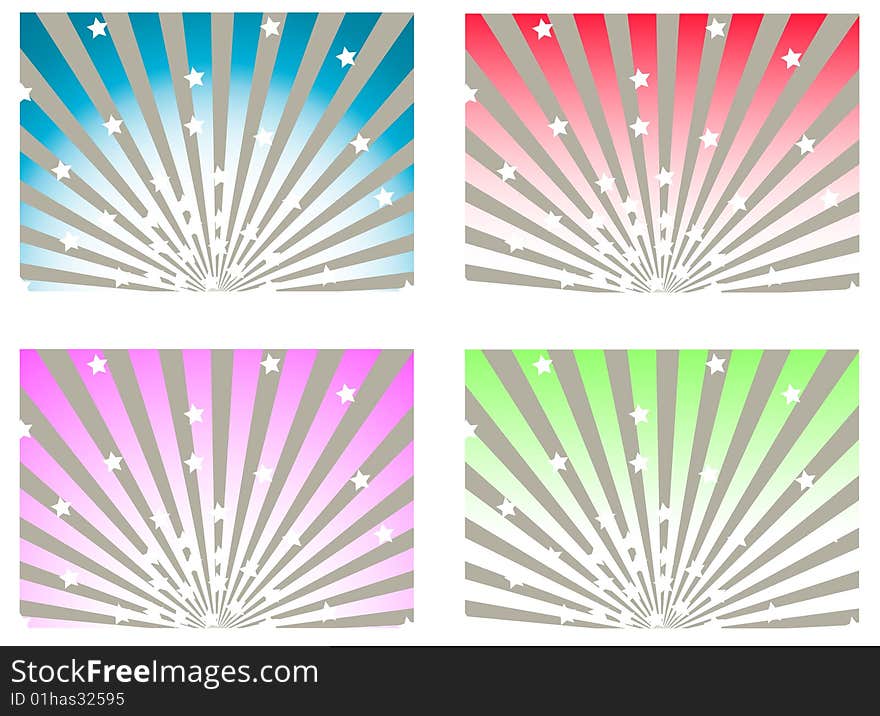 Four color background with stars. Four color background with stars