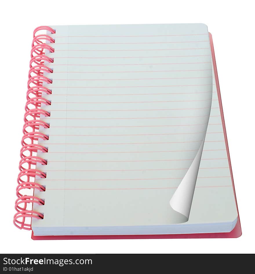 One notebook on the white