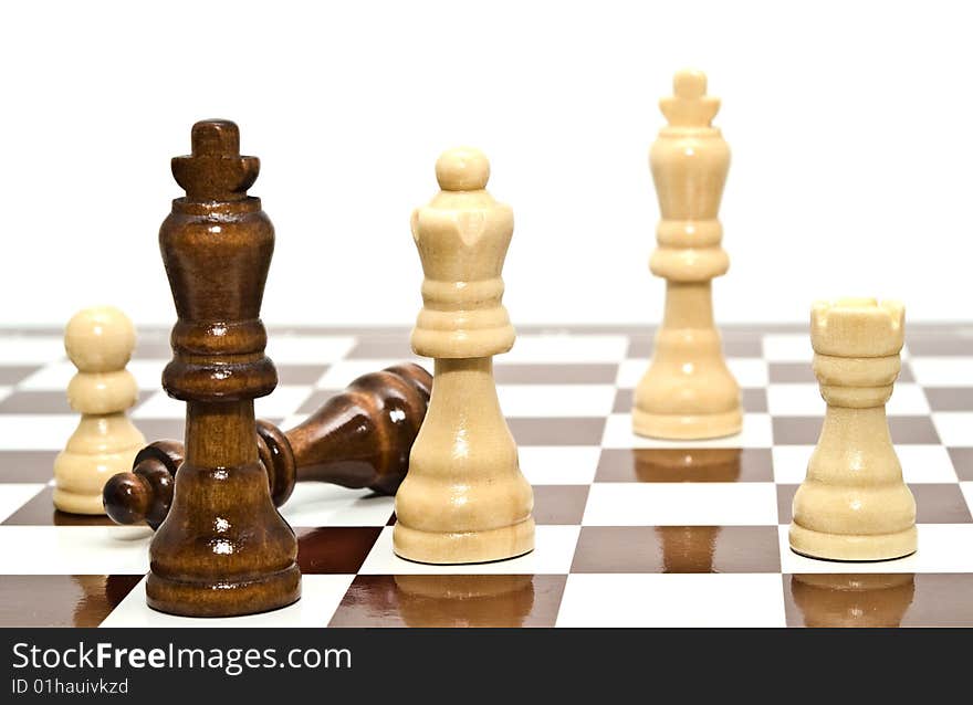 A chess is black and white on a white background. A chess is black and white on a white background