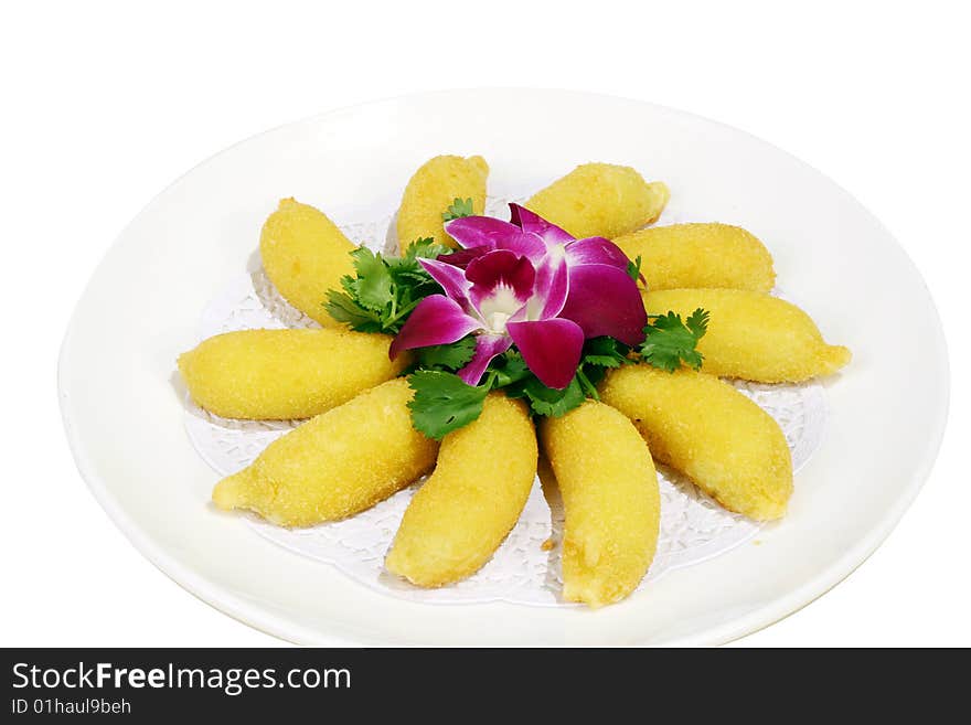 Cooked vegetables in a plate. Cooked vegetables in a plate