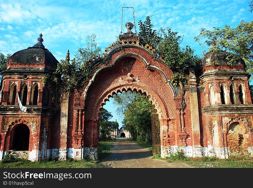 Entry of a  ruined fort.