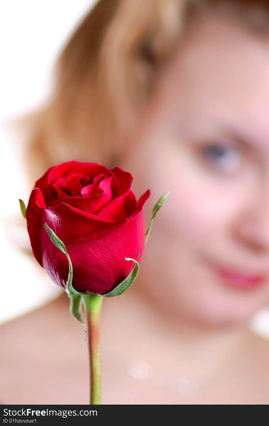 Red rose and female