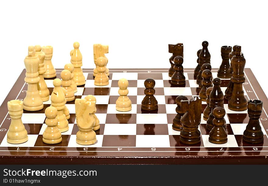 A chess is black and white on a white background. A chess is black and white on a white background