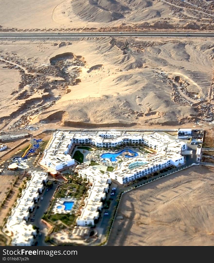 A kind is from above on desert and complex of hotel Hurghada
Desert roads in Egypt (view from plane). A kind is from above on desert and complex of hotel Hurghada
Desert roads in Egypt (view from plane)