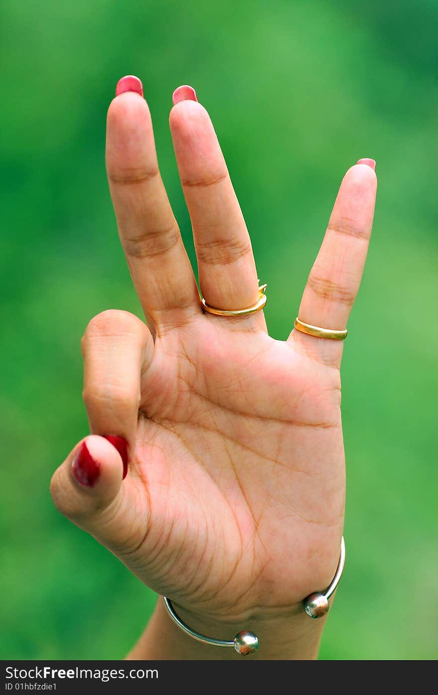 Closeup of hand with red nail paint. Closeup of hand with red nail paint.