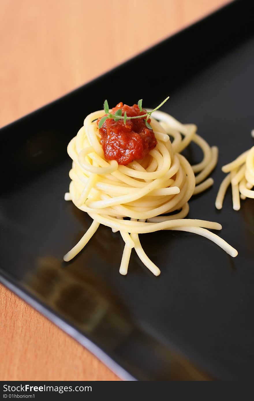 Spaghetti with tomato delicious food