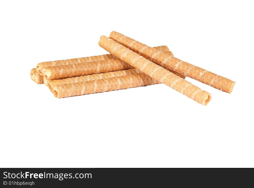 Crispy cookie isolated on a white background. Crispy cookie isolated on a white background.