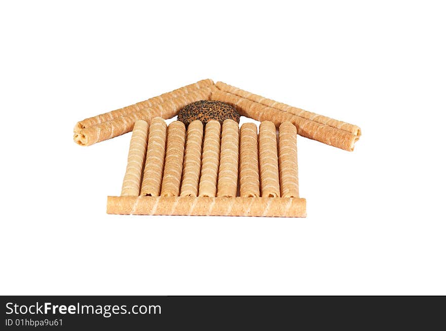 Sweet,tasty house  isolated on a white background. Sweet,tasty house  isolated on a white background.