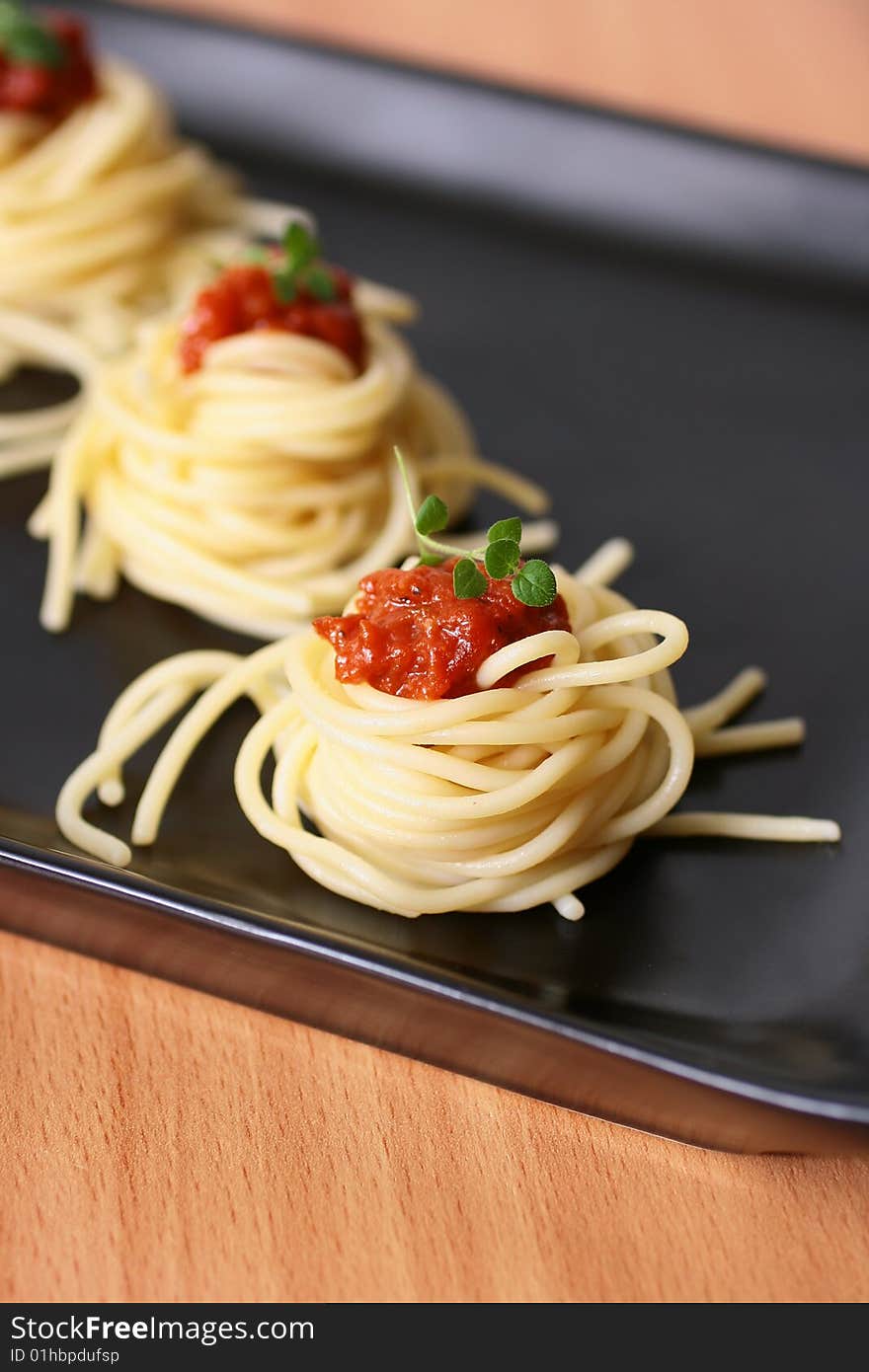 Spaghetti with tomato delicious food