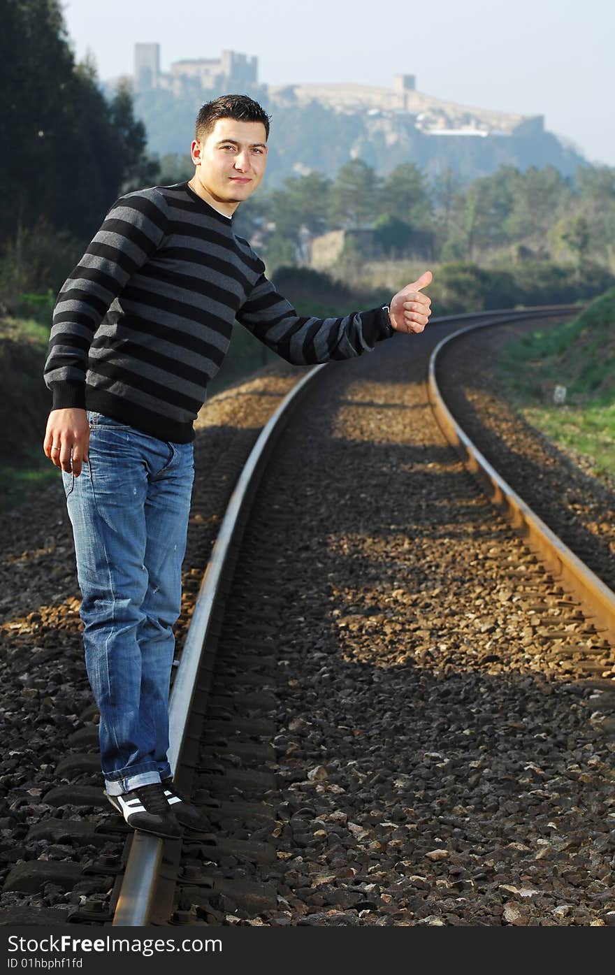 Men waiting for the train