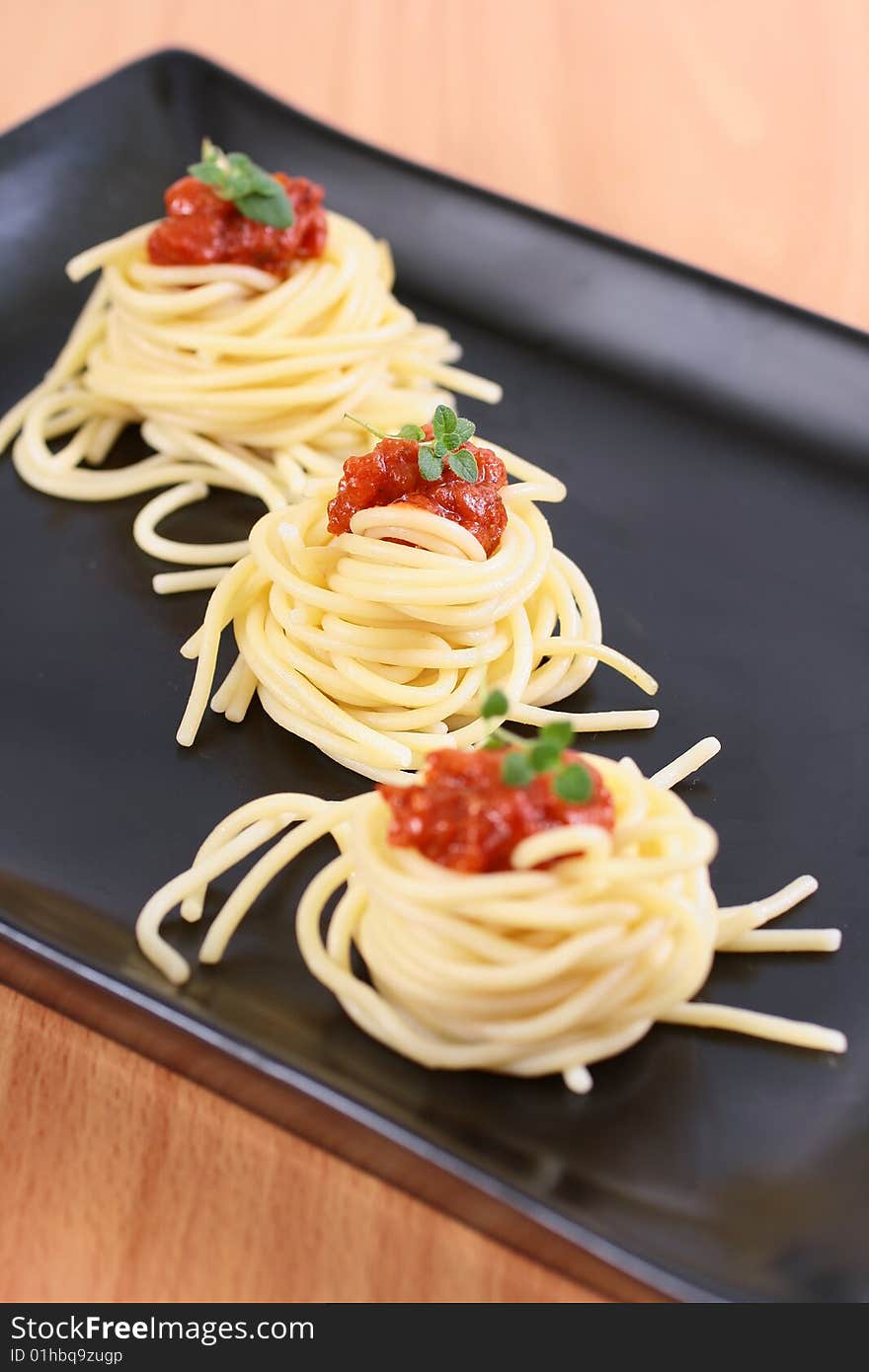 Spaghetti with tomato delicious food