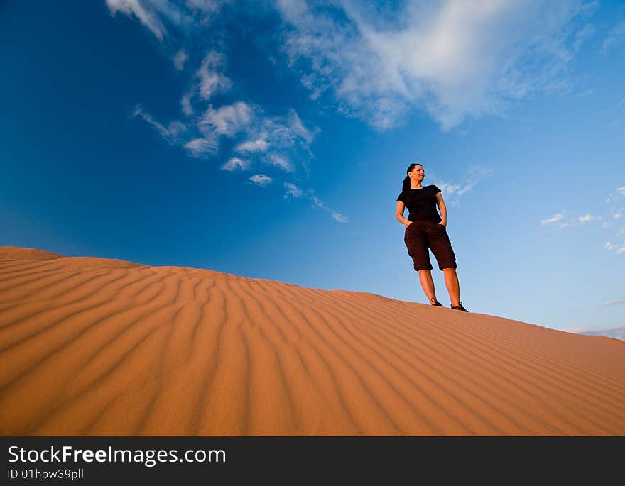 Woman at Coral Pink Sand Dunes