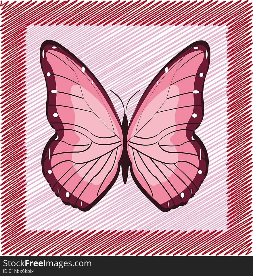 Pink vector butterfly