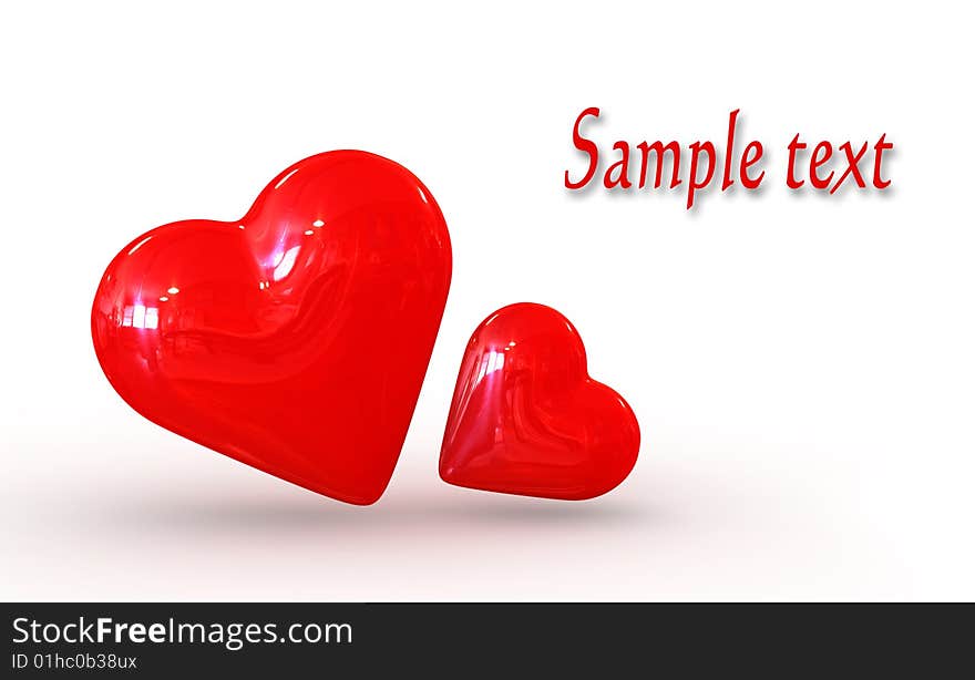 Red Hearts - Isolated Illustration