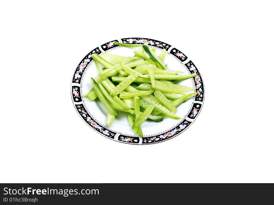 Cucumber On Plate.