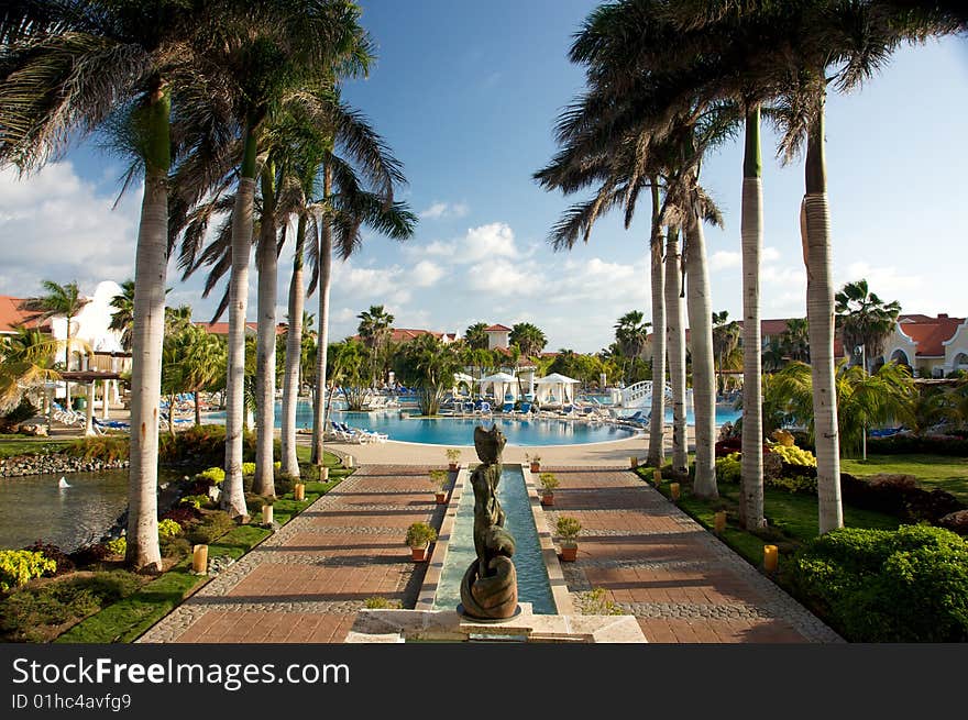 Caribbean tropical resort in paradise