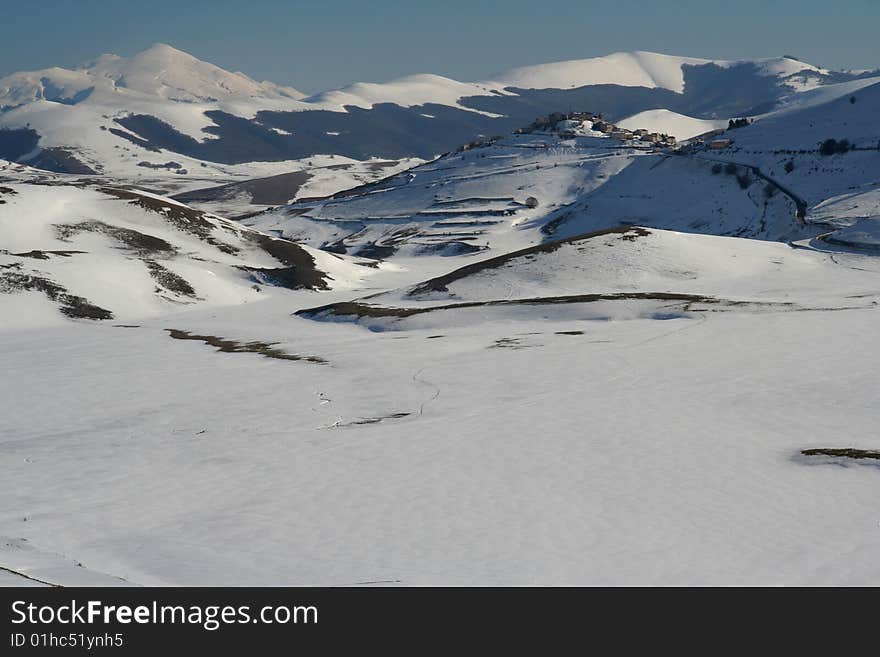 Winter Scene In Castelluccio