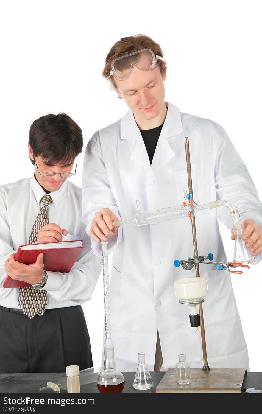 Two chemists do experiment