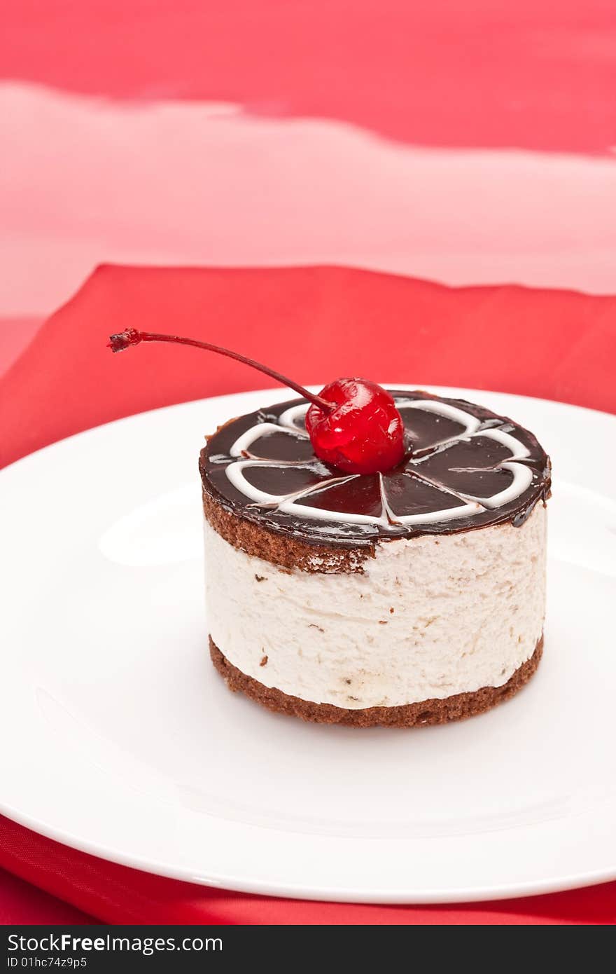 Fancy cake with cherry