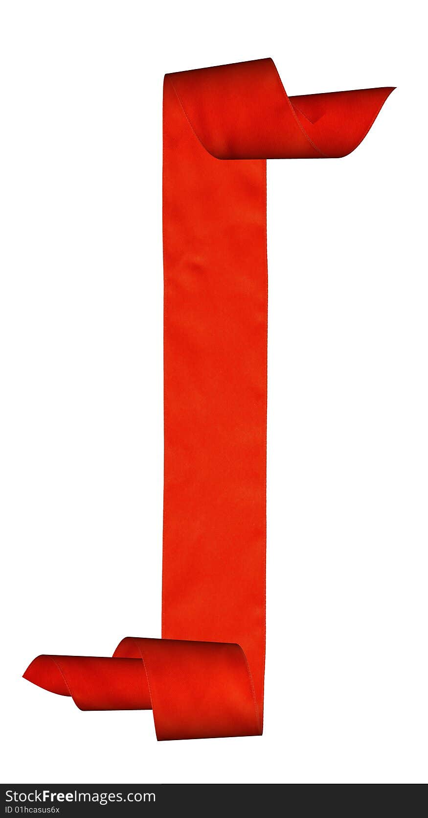 Abstract Red Ribbon On White