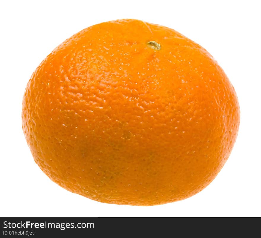 Close-up fresh orange on white background