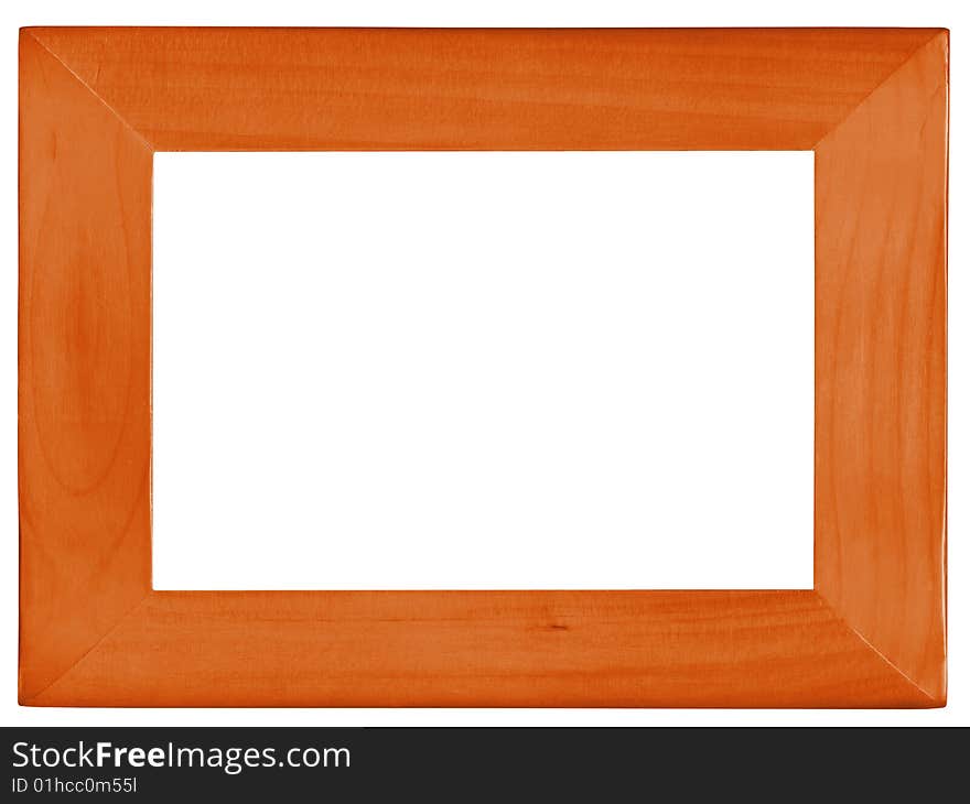 The old wood frame isolated on the white. The old wood frame isolated on the white