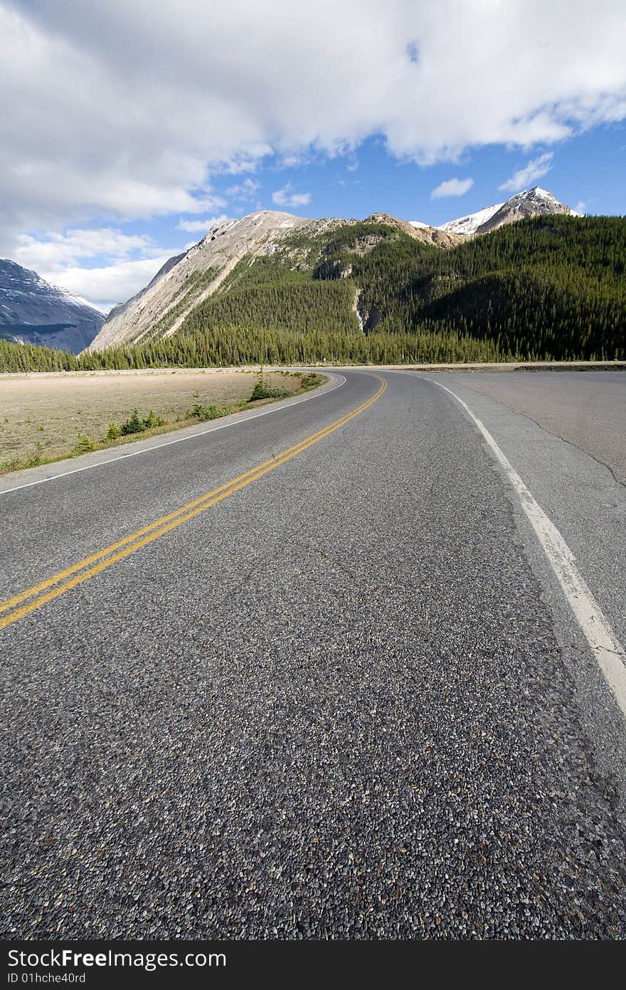 Trans Canada Highway, Route 1 in Banff National Park. Trans Canada Highway, Route 1 in Banff National Park