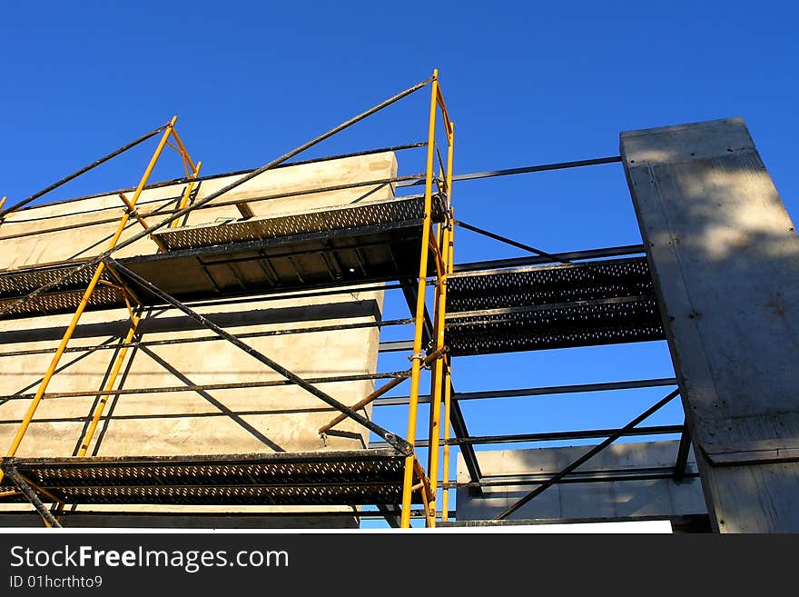 Scaffolding on the construction of a new building