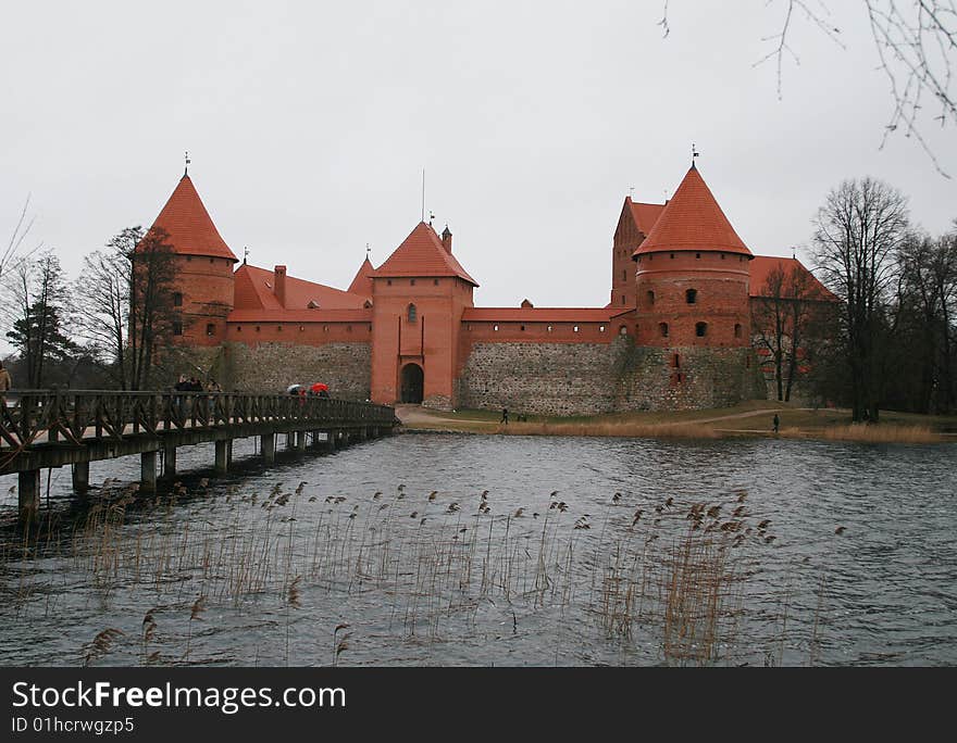 Ancient red brick multy tower castle Trakai Lithuania. Ancient red brick multy tower castle Trakai Lithuania