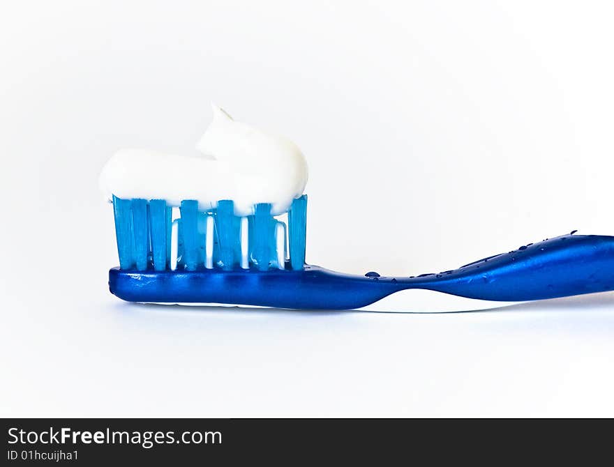 Bicolor toothbrush isolated on a white background. Bicolor toothbrush isolated on a white background