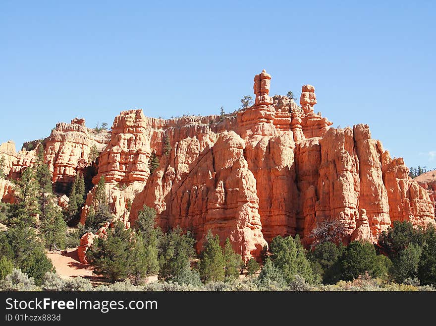 View of the Bryce canyon NP, part Red canyon