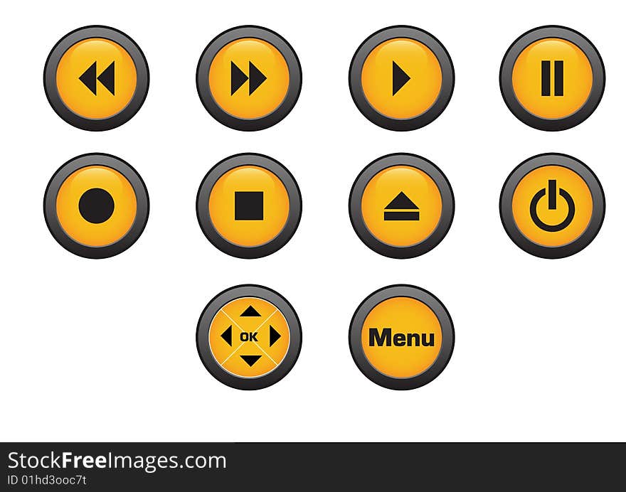 button yellow color white background