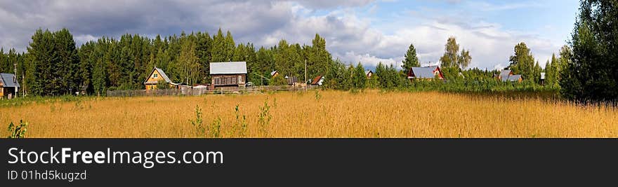 Panorama of the russian rural landscape