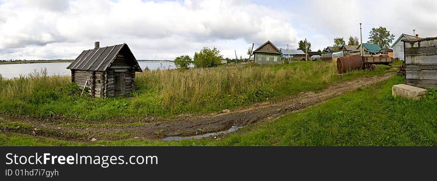 Panorama of the russian rural landscape