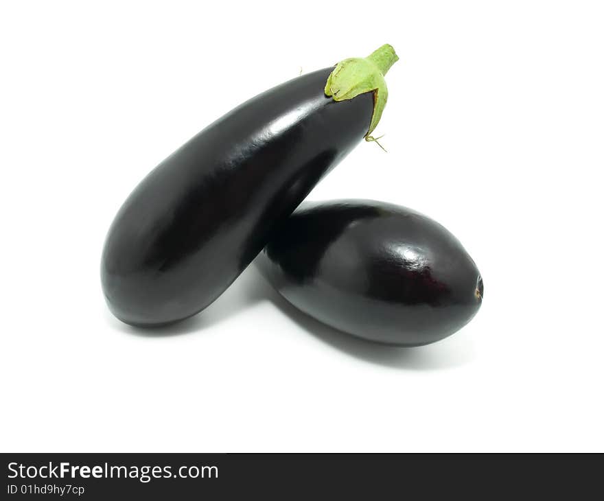 Eggplants on white background