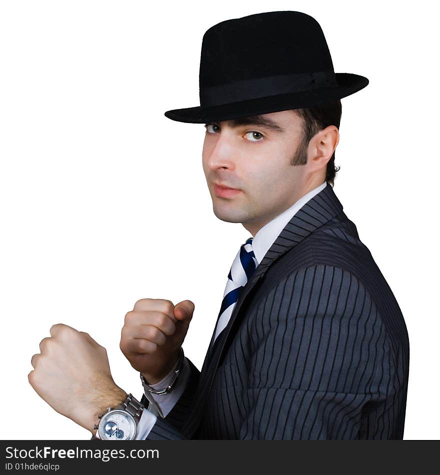 Boxing Retro Businessman