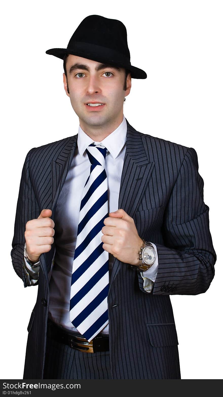 Confident businessman isolated over white with clipping path