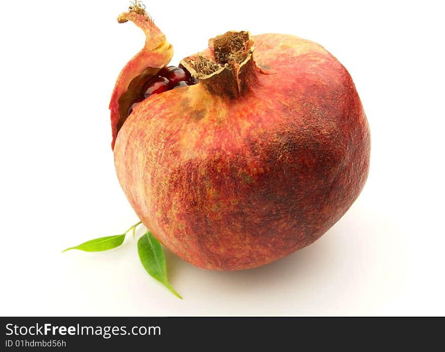 Pomegranate on a white background