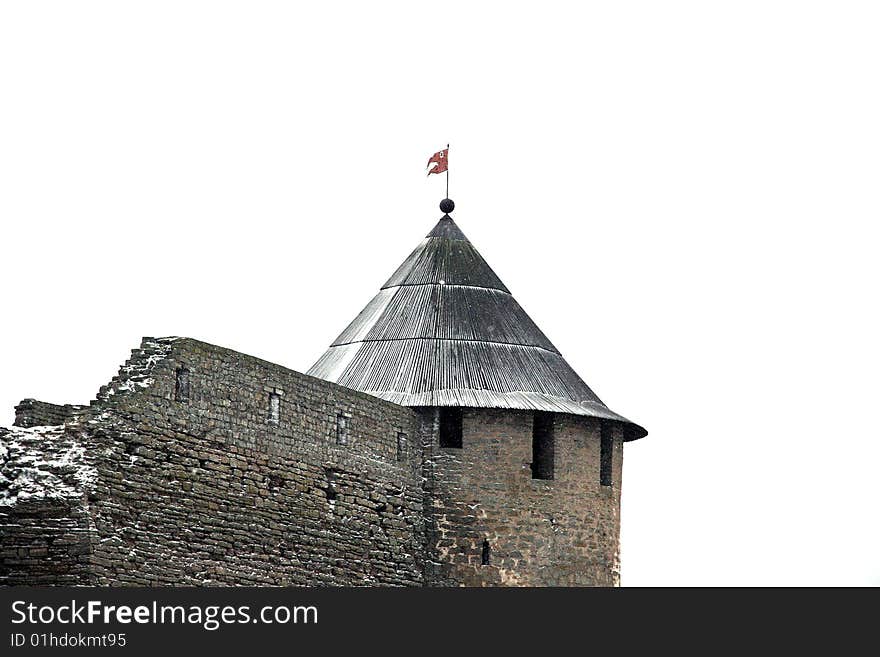 Ruins of an ancient fortress on the border of Estonia and Russia. The historic cultural monument. Ruins of an ancient fortress on the border of Estonia and Russia. The historic cultural monument.