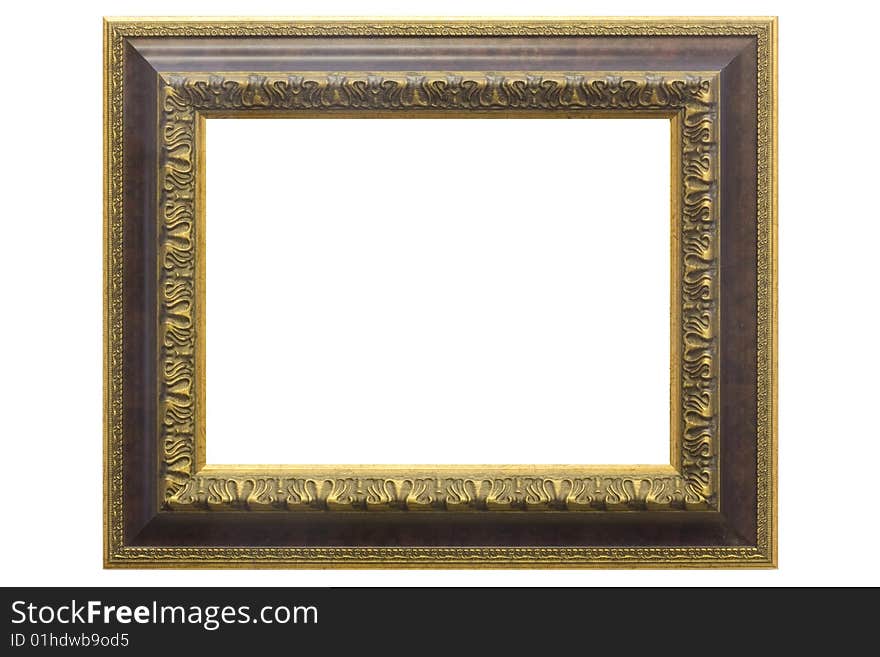 The frame for a photo or painting on a white background