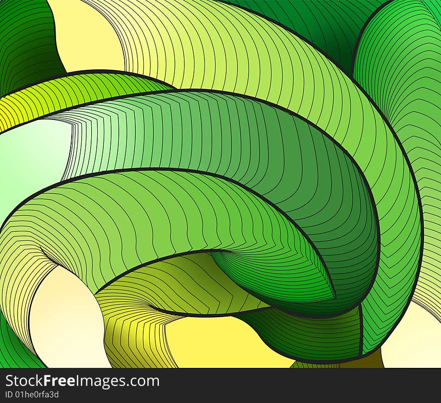 The green and yellow spots, varying saturation folded one after another