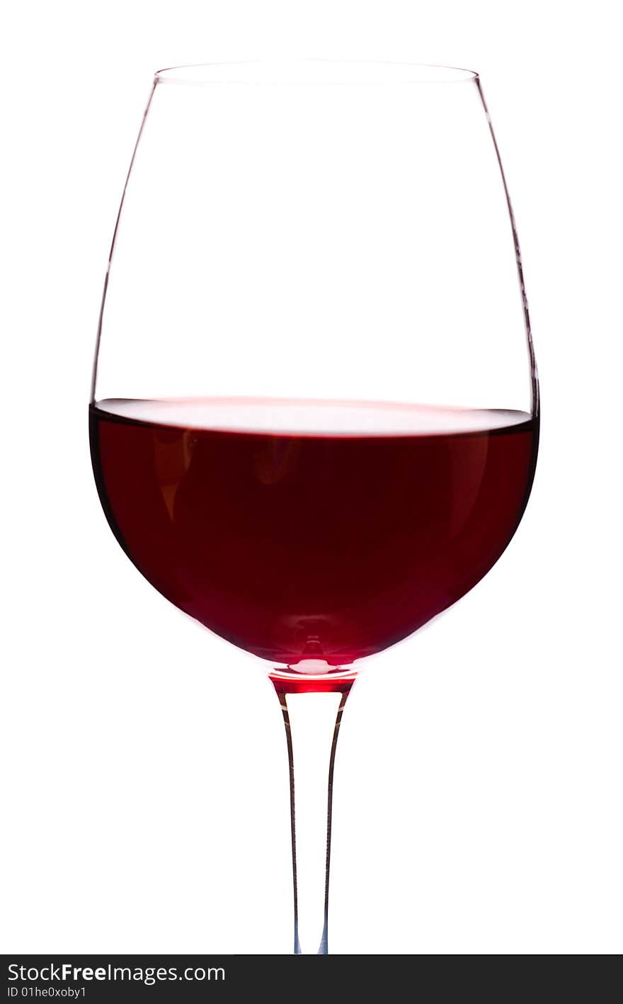 Glass of red wine, isolated on a white