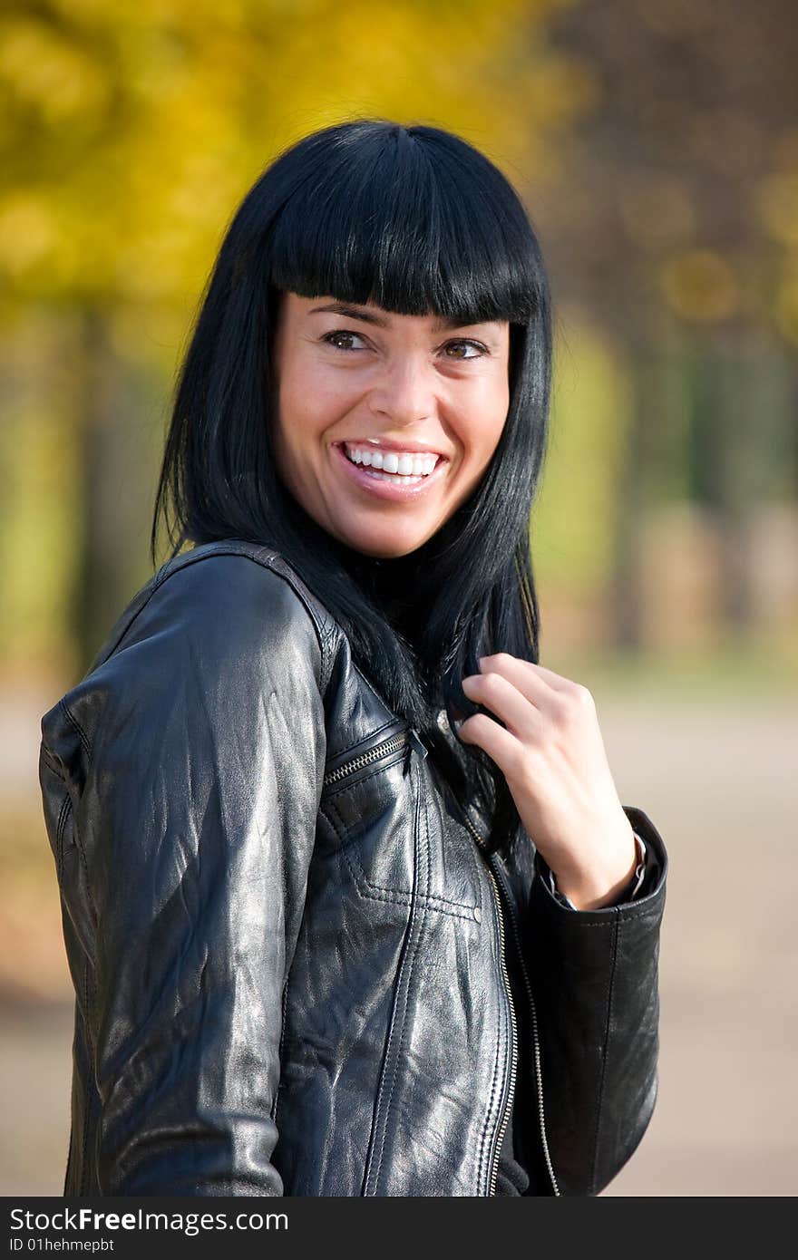 Close-up portrait of beautiful fashion brunette girl