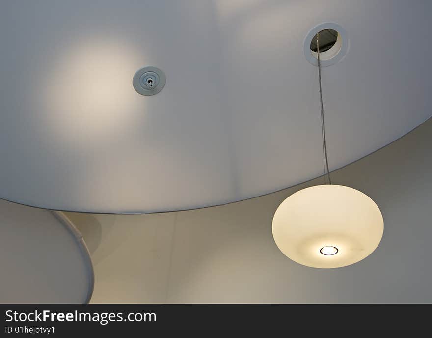 Hanging light from ceiling