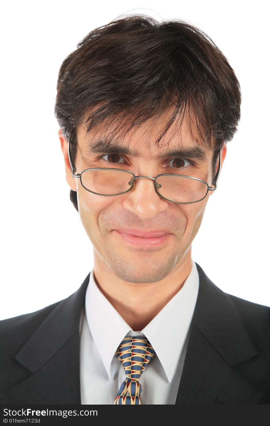 Smiling businessman in glasses